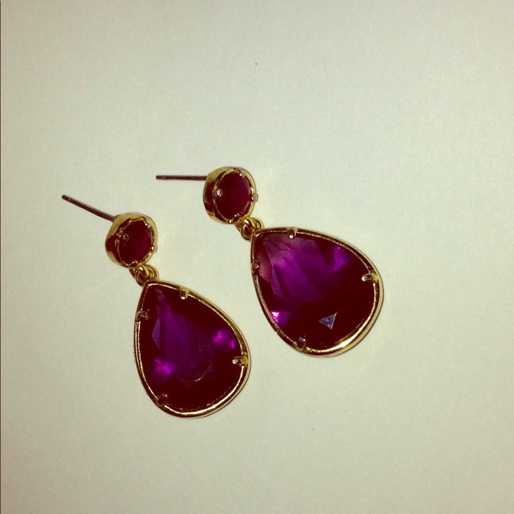 Dark purple dangle earrings